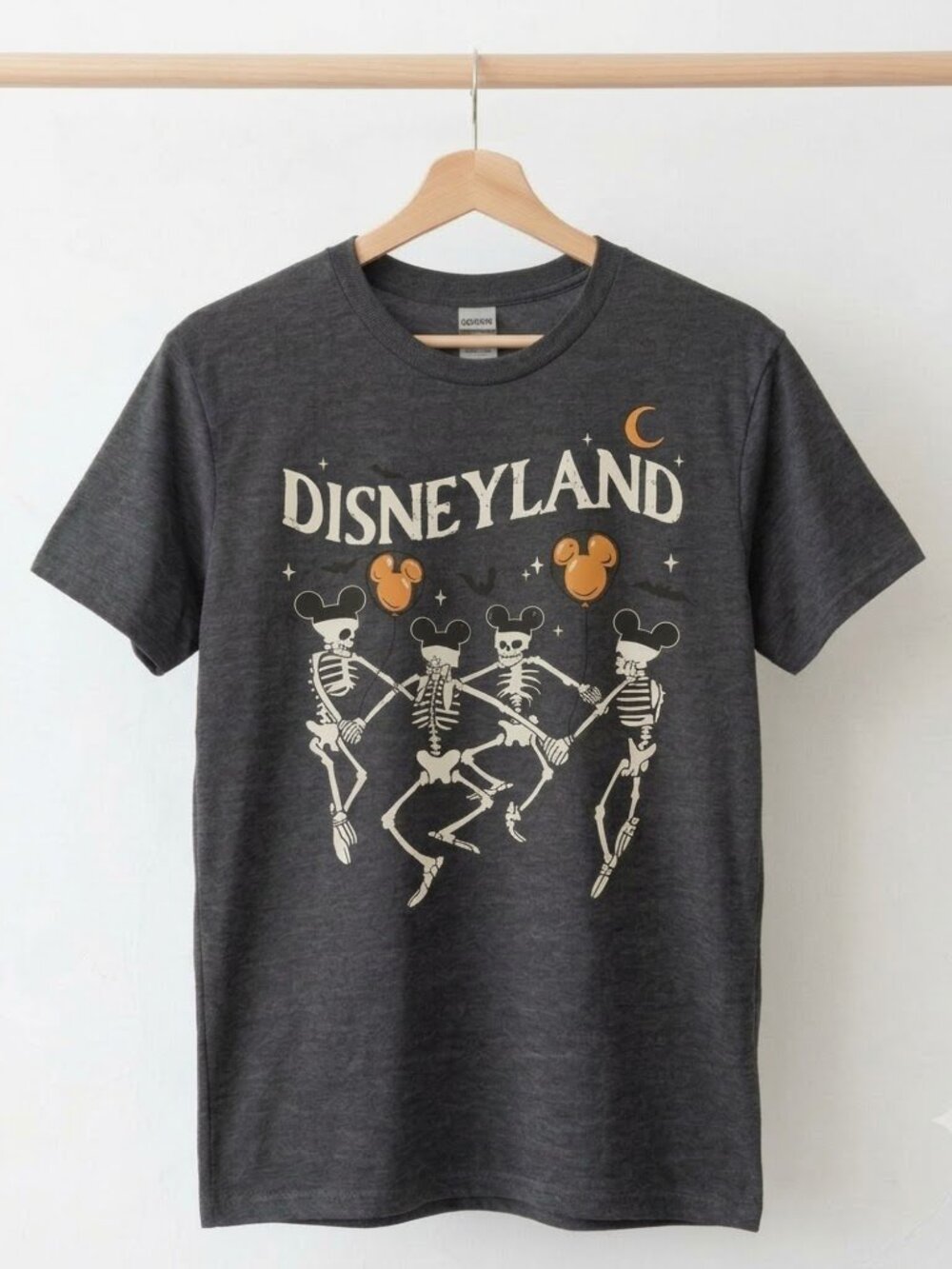 Disneyland Halloween Dancing Skeletons Charcoal Grey T-Shirt S-4XL